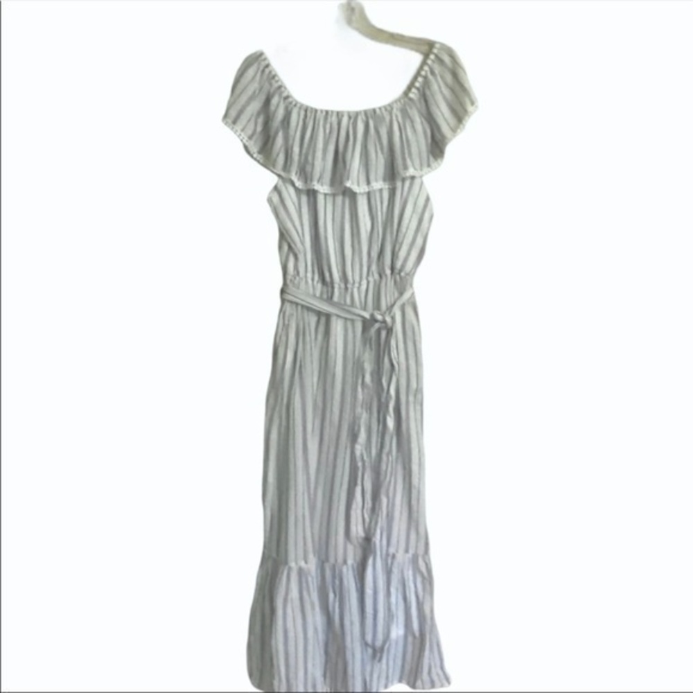 NWT Just Found Maxi Off Shoulder Boho Peasant Cottage Core Striped Maxi Dress 2X